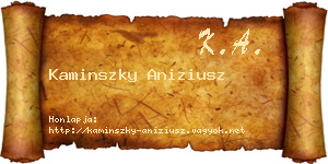 Kaminszky Aniziusz névjegykártya